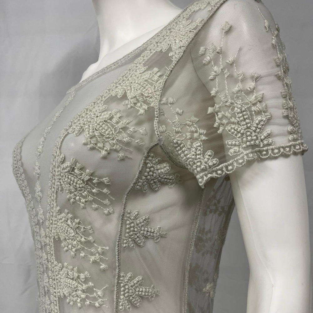 Sundance Antiqued White Lace Sheer SW Prairie Coastal Western Cowgirl Dress S - Picture 5 of 10